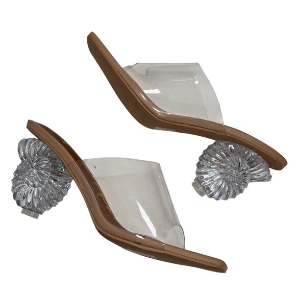 Cape Robbin Robertaa Clear Slide Sandals Acrylic Nautilus Shell Heel size 10 - Picture 5 of 7